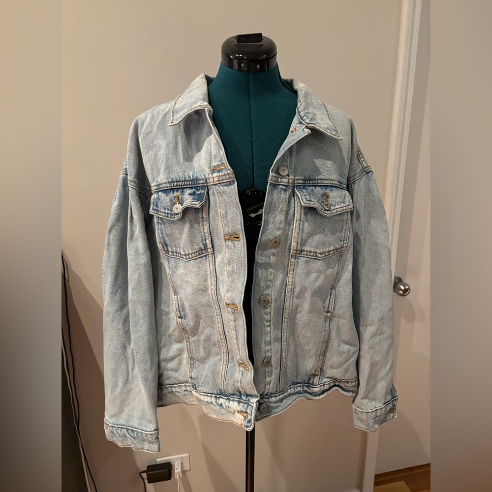 Old Navy Plus Size Light Wash Blue Denim Jacket, Size XXL